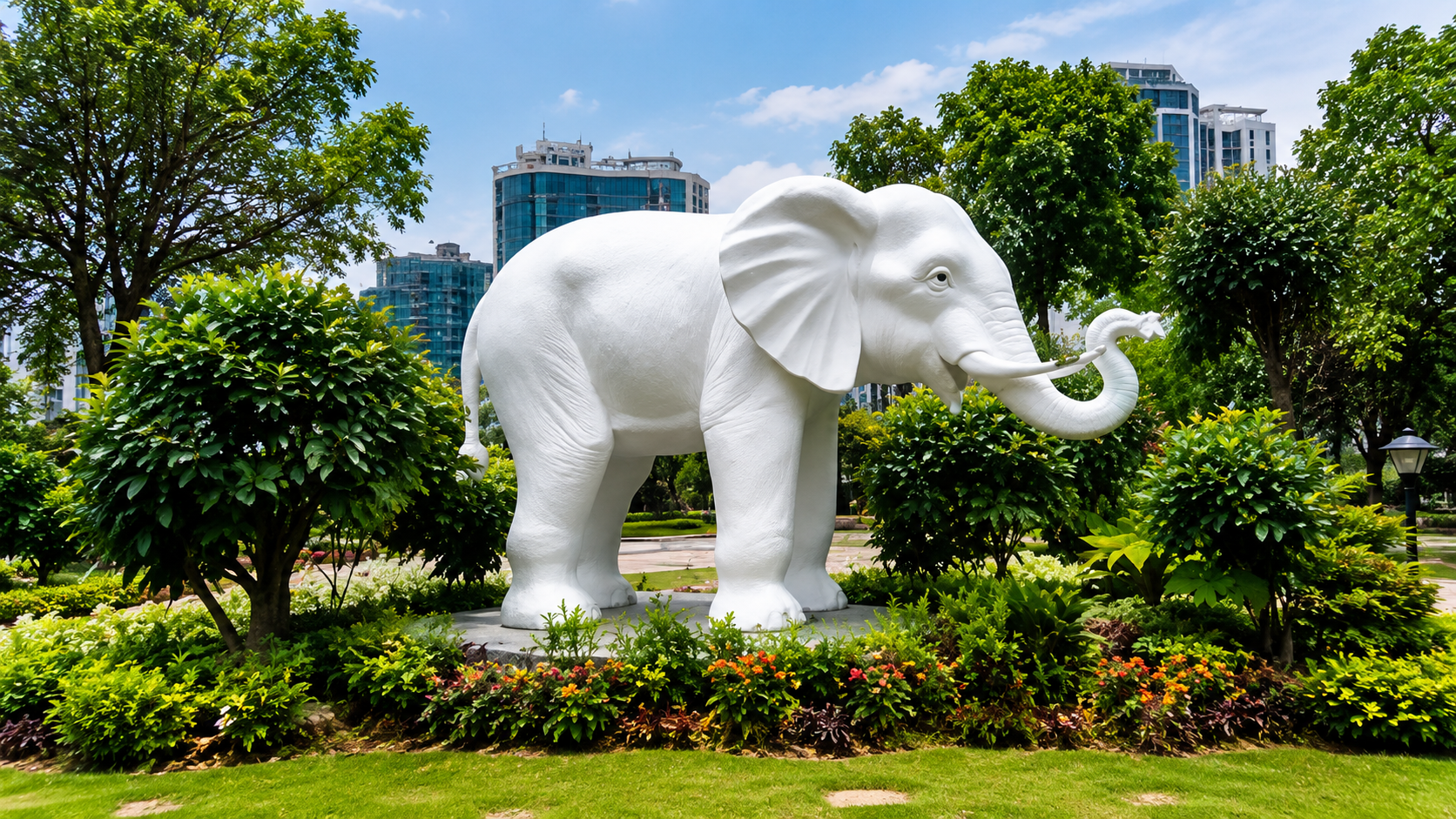 Tượng voi trang trí công viên