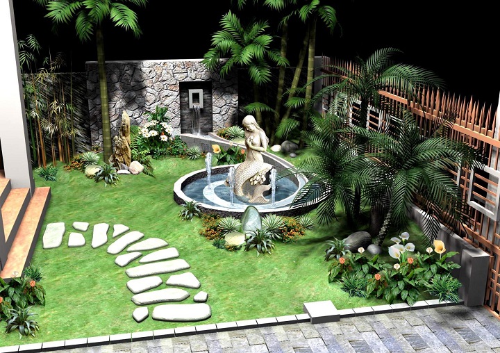 Chọn mẫu tượng decor phù hợp cho thiết kế sân vườn nhỏ